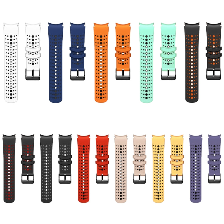 For Samsung Galaxy Watch 6 Two Color Silicone Watch Band(Green Black)