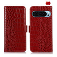 For Google Pixel 9 Crocodile Top Layer Cowhide Leather Phone Case(Red) - Google Cases by PMC TechLife | Online Shopping South Africa | PMC TechLife | Buy Now Pay Later Mobicred