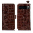 For Google Pixel 10 Pro / 9 Pro Crocodile Top Layer Cowhide Leather Phone Case(Brown) - Google Cases by PMC TechLife | Online Shopping South Africa | PMC TechLife | Buy Now Pay Later Mobicred