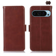 For Google Pixel 9 Crazy Horse Top Layer Cowhide Leather Phone Case(Brown) - Google Cases by PMC TechLife | Online Shopping South Africa | PMC TechLife | Buy Now Pay Later Mobicred