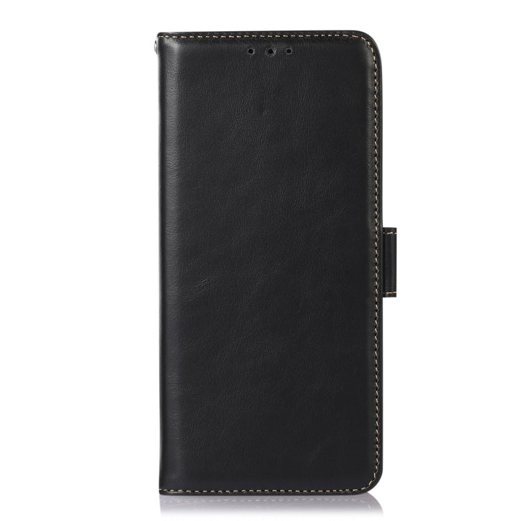 For Google Pixel 9a Crazy Horse Top Layer Cowhide Leather Phone Case(Black)