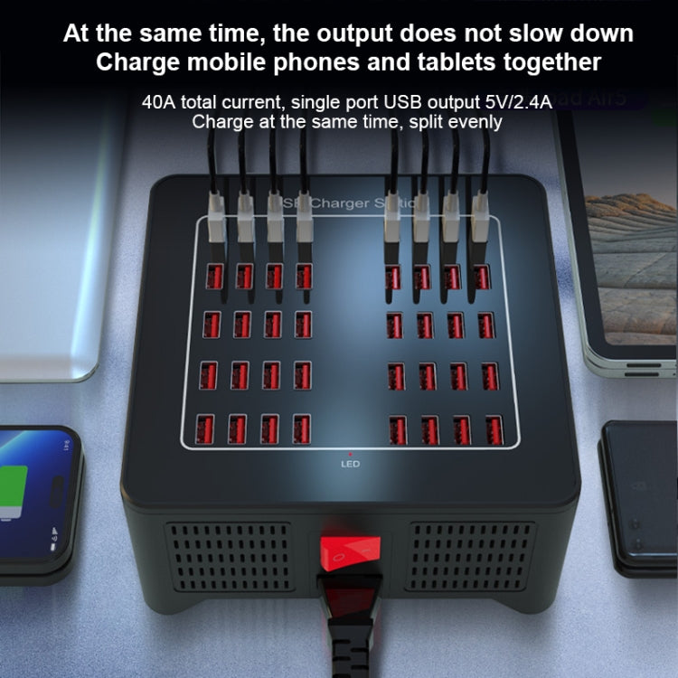 YFY-A76 200W 40 Ports USB Smart Charging Station(UK Plug)