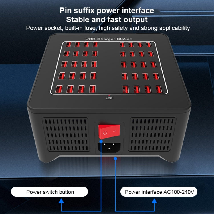 YFY-A76 200W 40 Ports USB Smart Charging Station(US Plug)