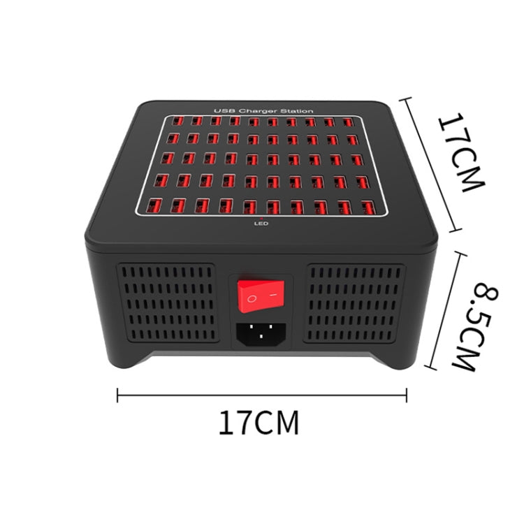 YFY-A77 250W 50 Ports USB Smart Charging Station(UK Plug)