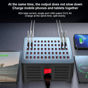 YFY-A78 300W 60 Ports USB Smart Charging Station(EU Plug)
