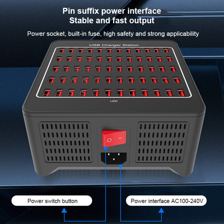 YFY-A78 300W 60 Ports USB Smart Charging Station(US Plug)