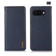 For Google Pixel 9a KHAZNEH Nappa Top Layer Cowhide Leather Phone Case(Blue) - Google Cases by PMC TechLife | Online Shopping South Africa | PMC TechLife | Buy Now Pay Later Mobicred