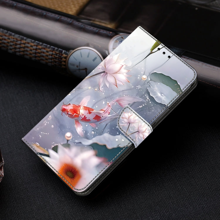 For Google Pixel 9 Crystal Painted Leather Phone case(Koi)