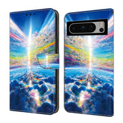 For Google Pixel 9 Crystal Painted Leather Phone case(Colorful Sky)