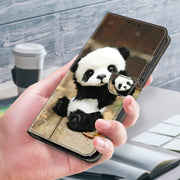 For Google Pixel 9 Crystal Painted Leather Phone case(Panda)