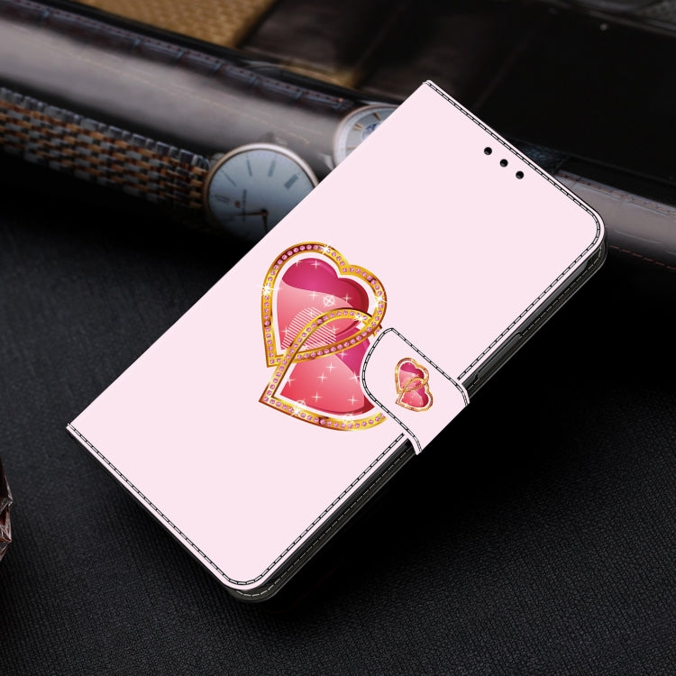For Google Pixel 9 Pro Crystal Painted Leather Phone case(Love Peach)