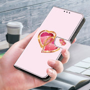 For Google Pixel 9 Pro Crystal Painted Leather Phone case(Love Peach)