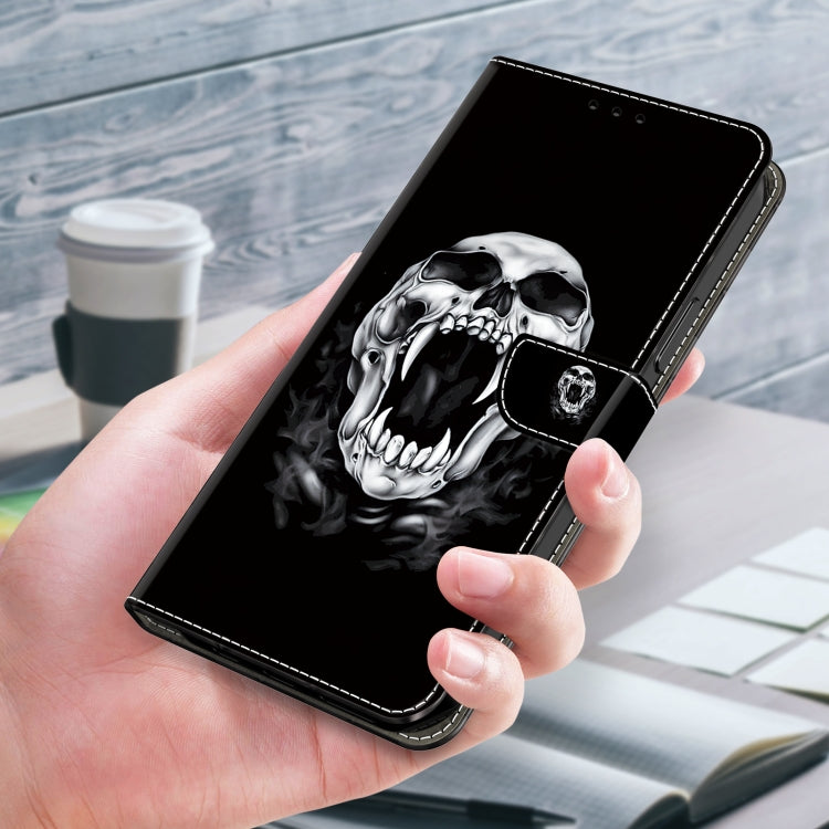 For Google Pixel 9 Pro Crystal Painted Leather Phone case(Skull)