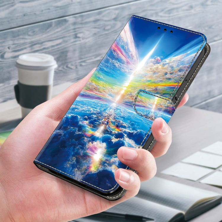 For Google Pixel 9 Pro Crystal Painted Leather Phone case(Colorful Sky)