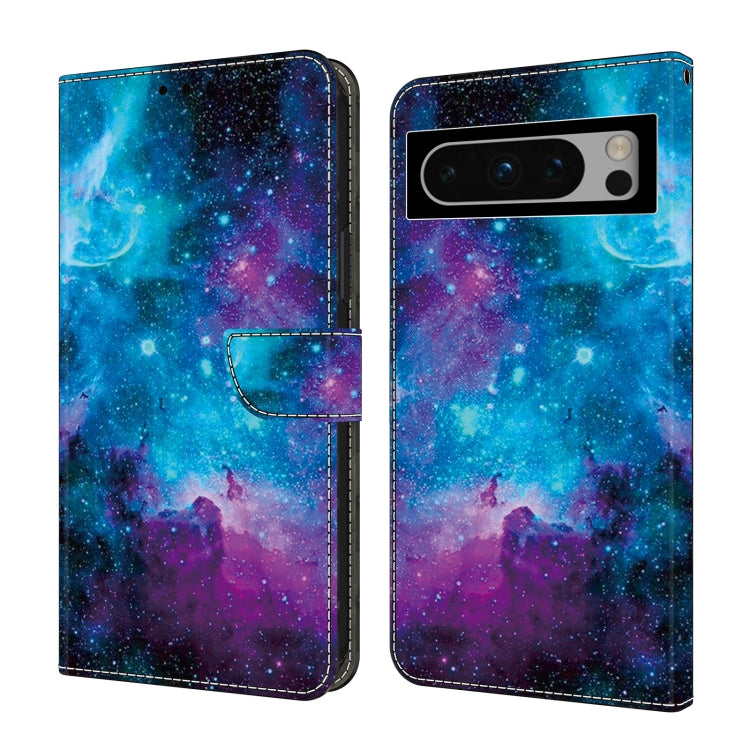 For Google Pixel 9 Pro Crystal Painted Leather Phone case(Starry Sky)