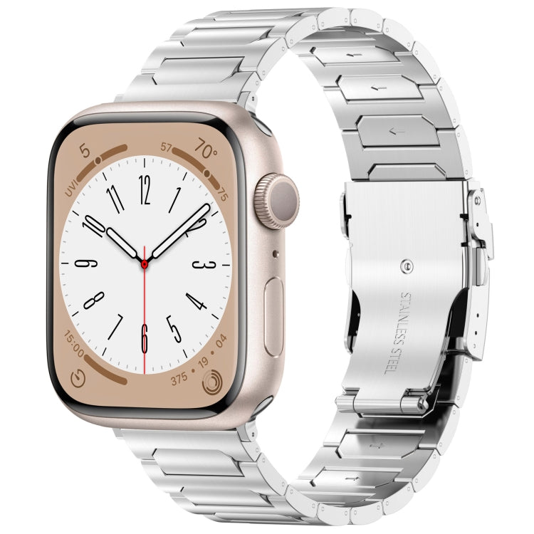 For Apple Watch SE 44mm I-Shaped Titanium Metal Watch Band(Silver)