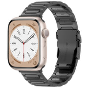 For Apple Watch Series 6 40mm I-Shaped Titanium Metal Watch Band(Black)