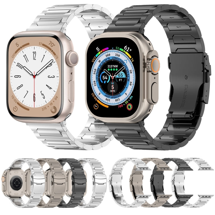 For Apple Watch SE 44mm I-Shaped Titanium Metal Watch Band(Titanium)