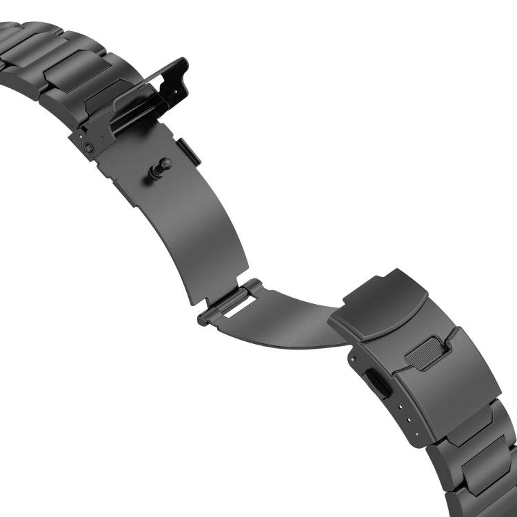 For Apple Watch Series 3 38mm I-Shaped Titanium Metal Watch Band(Black)