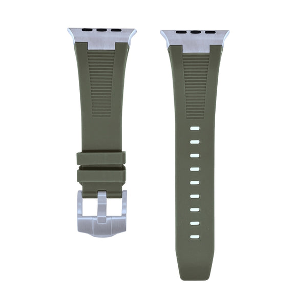 For Apple Watch Series 5 44mm Loners Liquid Silicone Watch Band(Titanium Green)