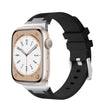 For Apple Watch Series 3 42mm Loners Liquid Silicone Watch Band(Silver Black) - Watch Bands by PMC TechLife | Online Shopping South Africa | PMC TechLife