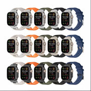 For Apple Watch Series 2 42mm Loners Liquid Silicone Watch Band(Titanium Green)