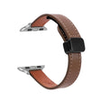 For Apple Watch Series 7 41mm Slim Magnetic Buckle Genuine Leather Watch Band(Plain Coffee) - Watch Bands by PMC TechLife | Online Shopping South Africa | PMC TechLife