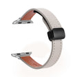 For Apple Watch Series 6 44mm Slim Magnetic Buckle Genuine Leather Watch Band(Plain Grey) - Watch Bands by PMC TechLife | Online Shopping South Africa | PMC TechLife