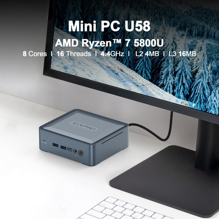 GXMO U58 Windows 11 AMD Ryzen 7-5825U 8 Core Processor Mini Computer, Specification:Without RAM & SSD