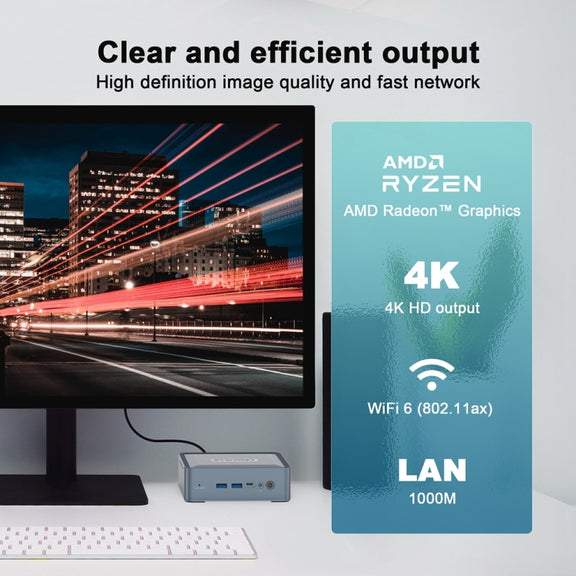 GXMO U58 Windows 11 AMD Ryzen 7-5825U 8 Core Processor Mini Computer, Specification:Without RAM & SSD