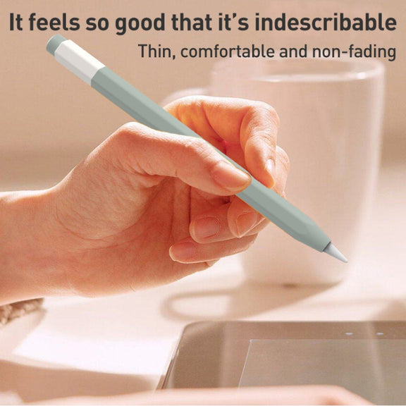 For Apple Pencil USB-C Pencil Style Liquid Silicone Stylus Case(Bluish-white)
