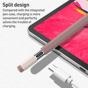 For Apple Pencil USB-C Pencil Style Liquid Silicone Stylus Case(Coffee)