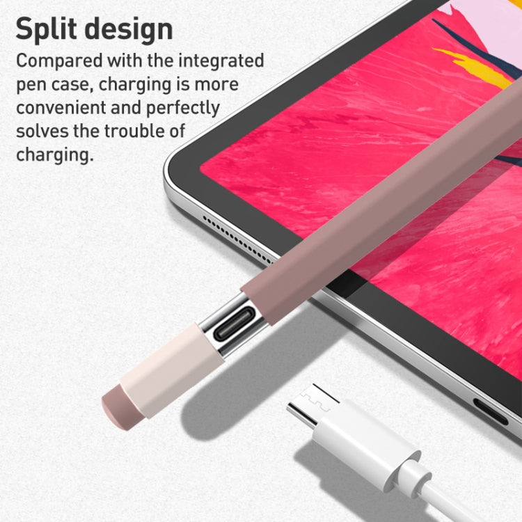 For Apple Pencil USB-C Pencil Style Liquid Silicone Stylus Case(White)
