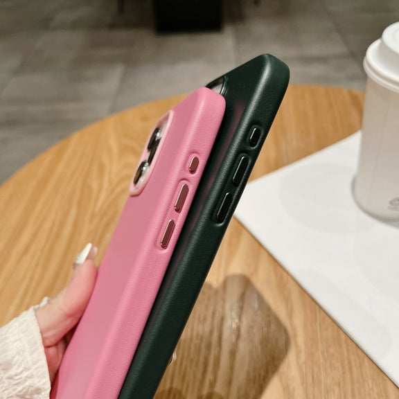 For iPhone 16 Pro Pure Color Leather Magsafe Magnetic Phone Case(Pink)