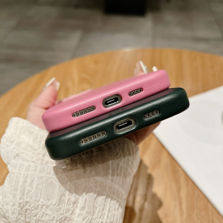 For iPhone 16 Plus Pure Color Leather Magsafe Magnetic Phone Case(Blue)