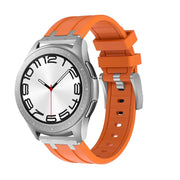 20mm Flat Head Silicone Watch Band(Silver Orange)
