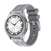 20mm Flat Head Silicone Watch Band(Silver Grey)