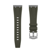22mm Flat Head Silicone Watch Band(Silver Green)