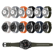 22mm Flat Head Silicone Watch Band(Black Blue)
