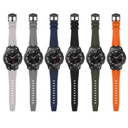 20mm Flat Head Silicone Watch Band(Silver Orange)