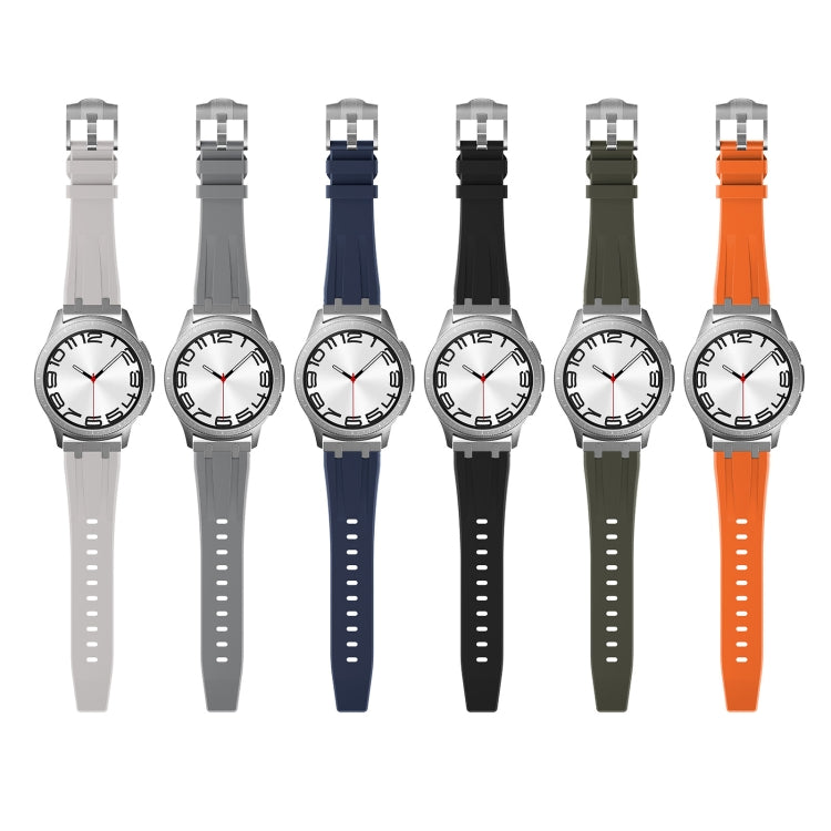 22mm Flat Head Silicone Watch Band(Black Blue)