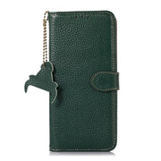 For OnePlus 13 Genuine Leather Litchi Texture RFID Leather Phone Case(Green)