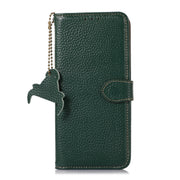 For Google Pixel 10 Pro / 9 Pro Genuine Leather Litchi Texture RFID Leather Phone Case(Green)