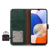For Google Pixel 10 Pro / 9 Pro Genuine Leather Litchi Texture RFID Leather Phone Case(Green)