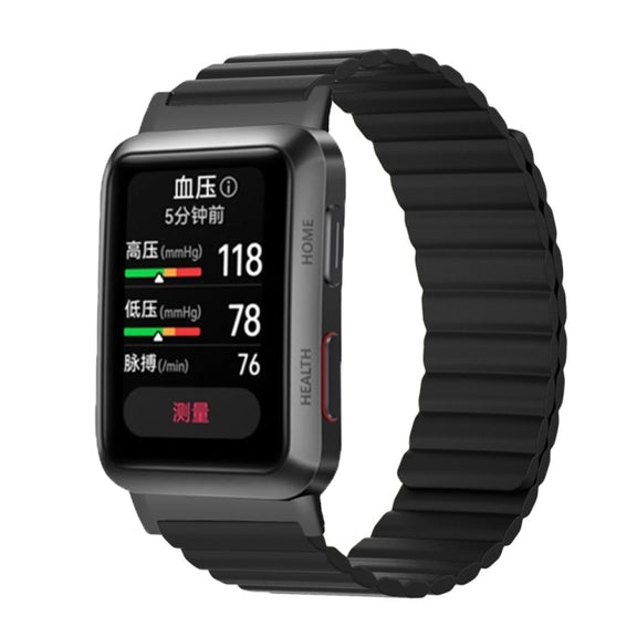For Huawei Watch D Magnetic Silicone Watch Band(Black)