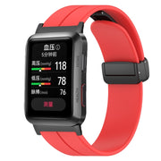 For Huawei Watch D Solid Color Folding Magnetic Buckle Silicone Watch Band(Red)