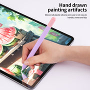 For Apple Pencil (USB-C) Double Cap Contrasting Color Silicone Protective Case(Orange)