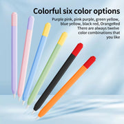 For Apple Pencil (USB-C) Double Cap Contrasting Color Silicone Protective Case(Sky Blue)