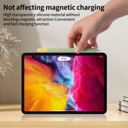 For Apple Pencil (USB-C) Double Cap Contrasting Color Silicone Protective Case(Sky Blue)