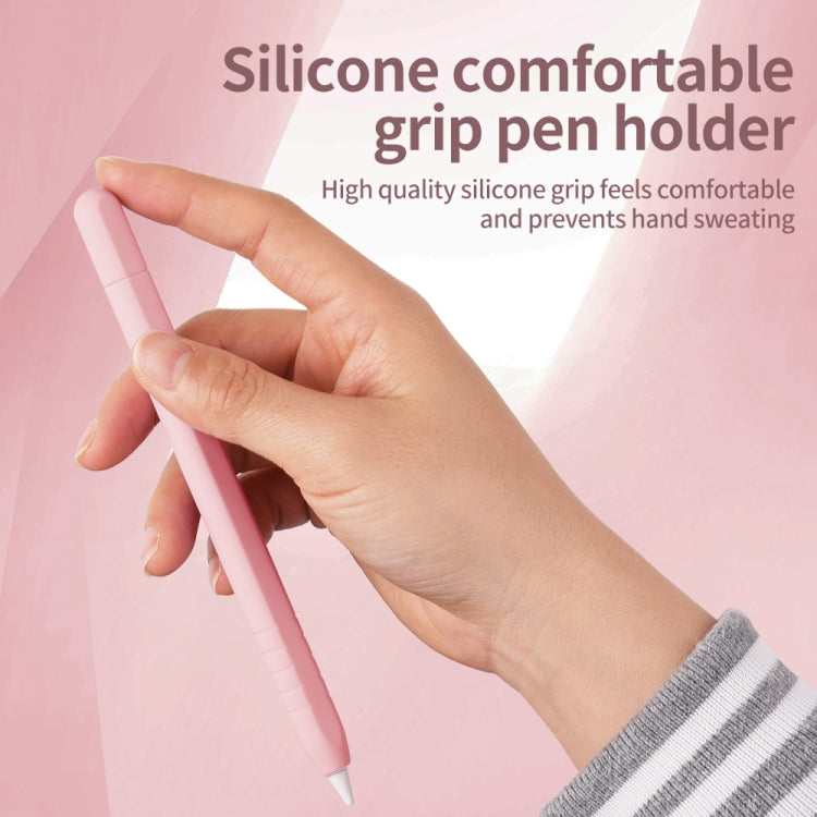 For Apple Pencil (USB-C) Solid Color Silicone Protective Case(White)